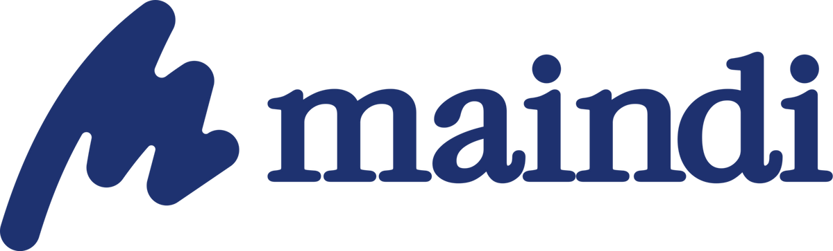 Maindi primary lockup, icon and wordmark locked together